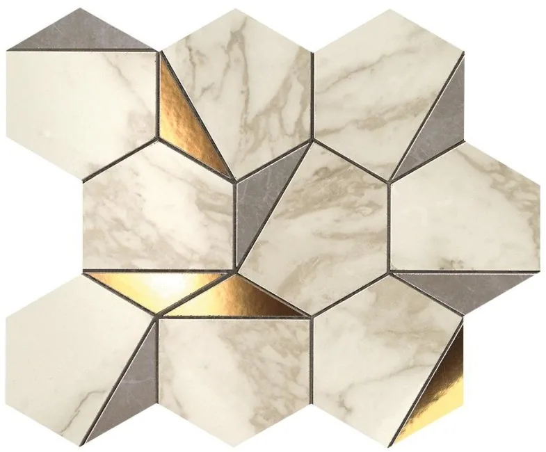 MarvelEdge Gold Hex Gris-Calacatta 25.1x29