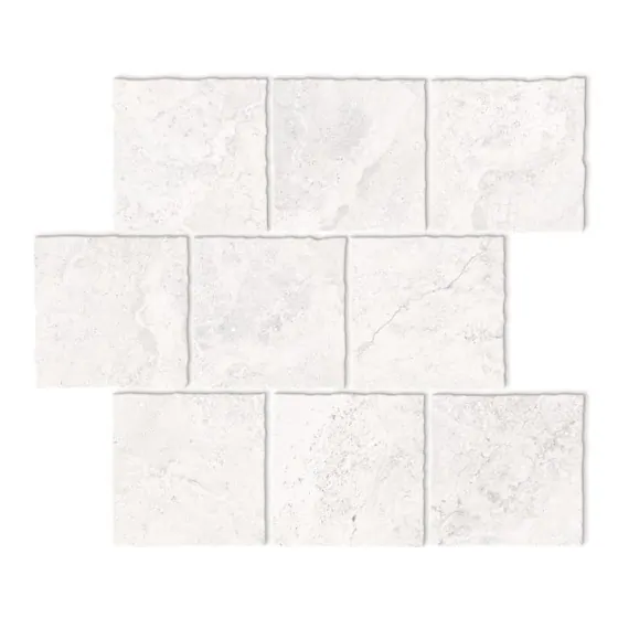 Santorini Cross-cut White Cob Mosaic 30x30 SurfaceTec® Tumbled E