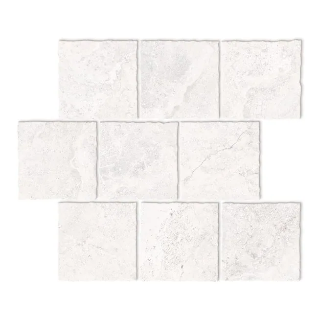 Santorini Cross-cut White Cob Mosaic 30x30 SurfaceTec® Tumbled E