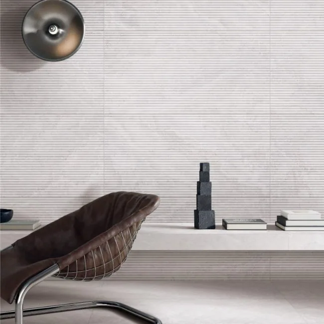 Santorini Cross-cut Dove Grey 3D Flute 60x120 Matt