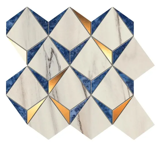 MarvelDream Bianco-Ultramarine Diamond Mosaic 35.8x32.9