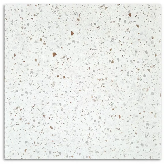Omega White Terrazzo Chip Matt Tile 600×600 S35