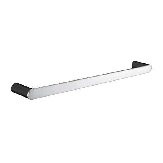 Esperia Single Towel Rail 600mm Matte Black & Chrome