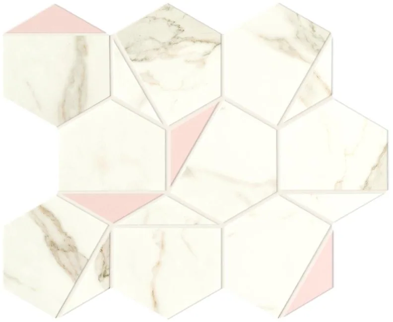 MarvelShine Calacatta Prestigio Rose Hex 25.1x29 Silk