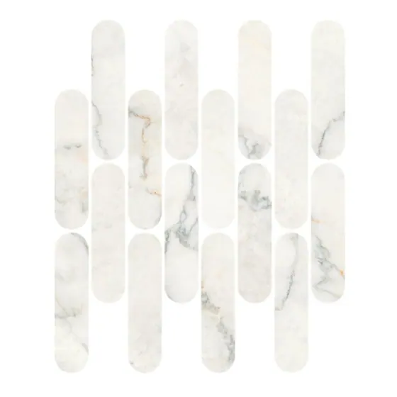 Kaolin Calacatta Nuvola Mosaic-Ovaletti 33.8x30 SilkTec®