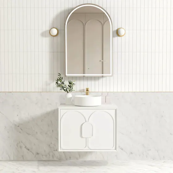 LAGUNA 750MM SATIN WHITE WALL HUNG VANITY